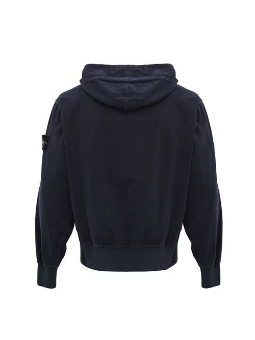 Felpa 6100017 in cotone biologico Panama effetto Old Dark blue STONE ISLAND | 6100017S0184V0126